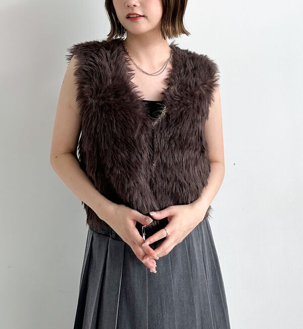 archives「グラデーションロングフェザーニットベスト」|ニット・セーター|