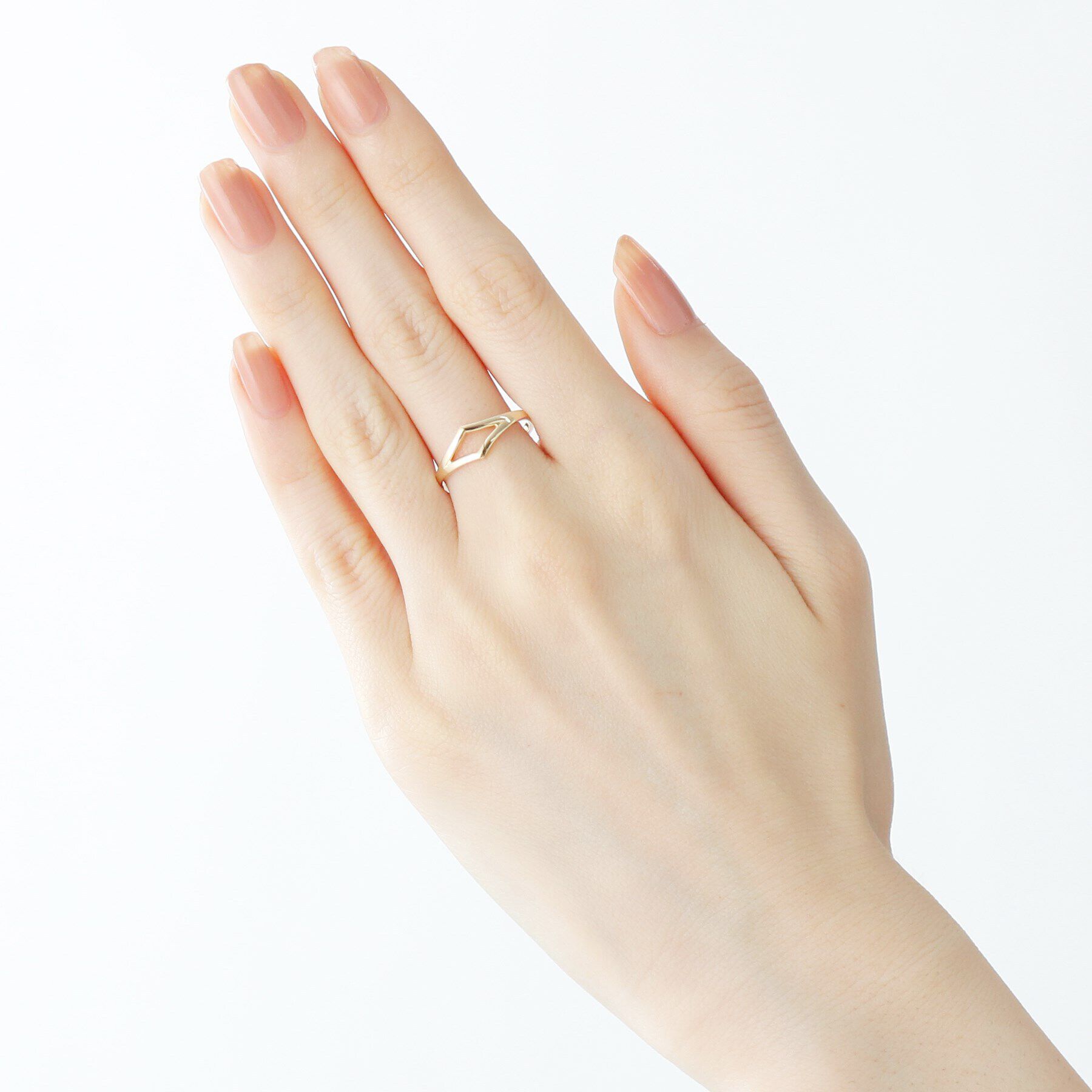 COCOSHNIK「K10菱形 オープンリング」|リング|