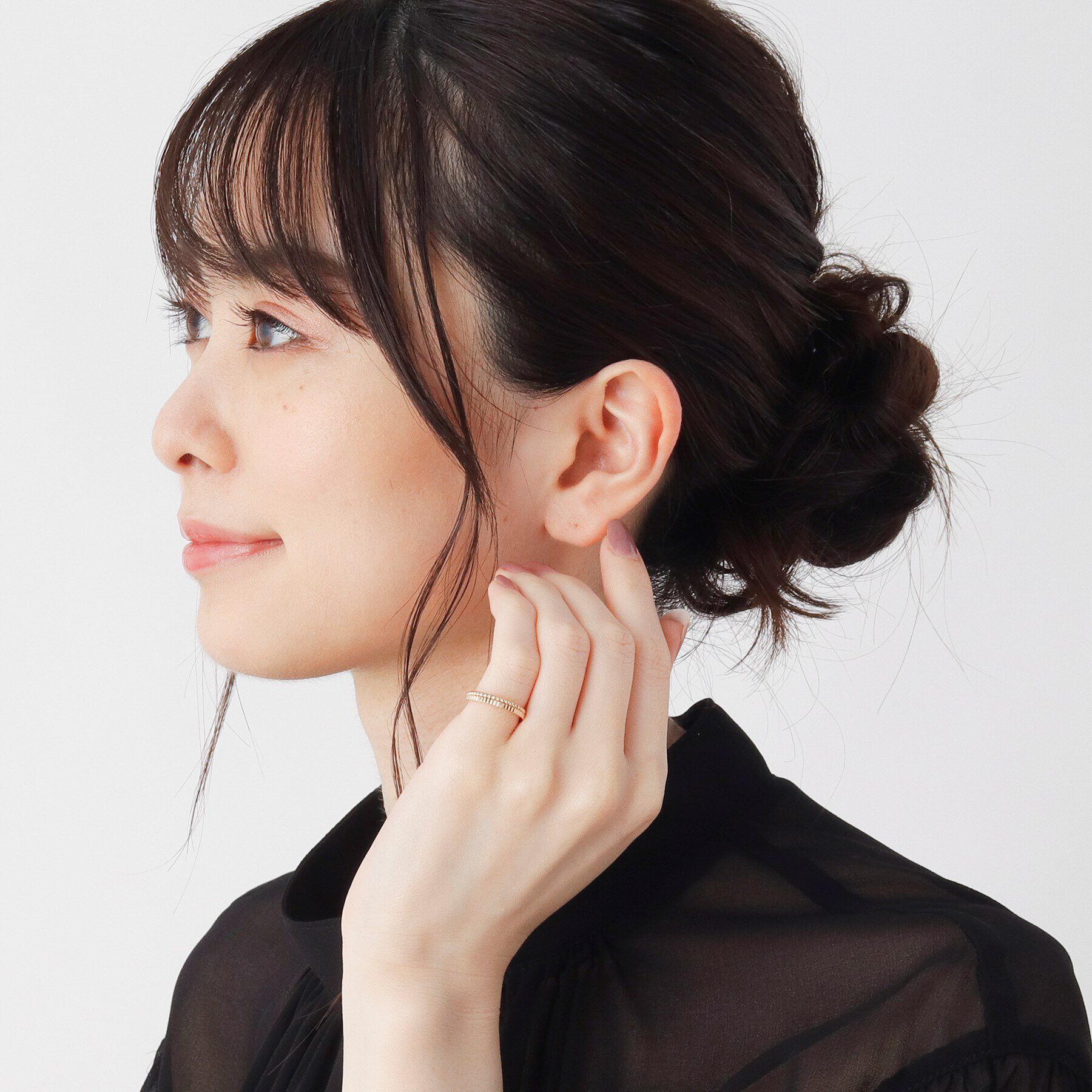 COCOSHNIK「K10ミル&times;縦溝 ピンキーリング」|リング|