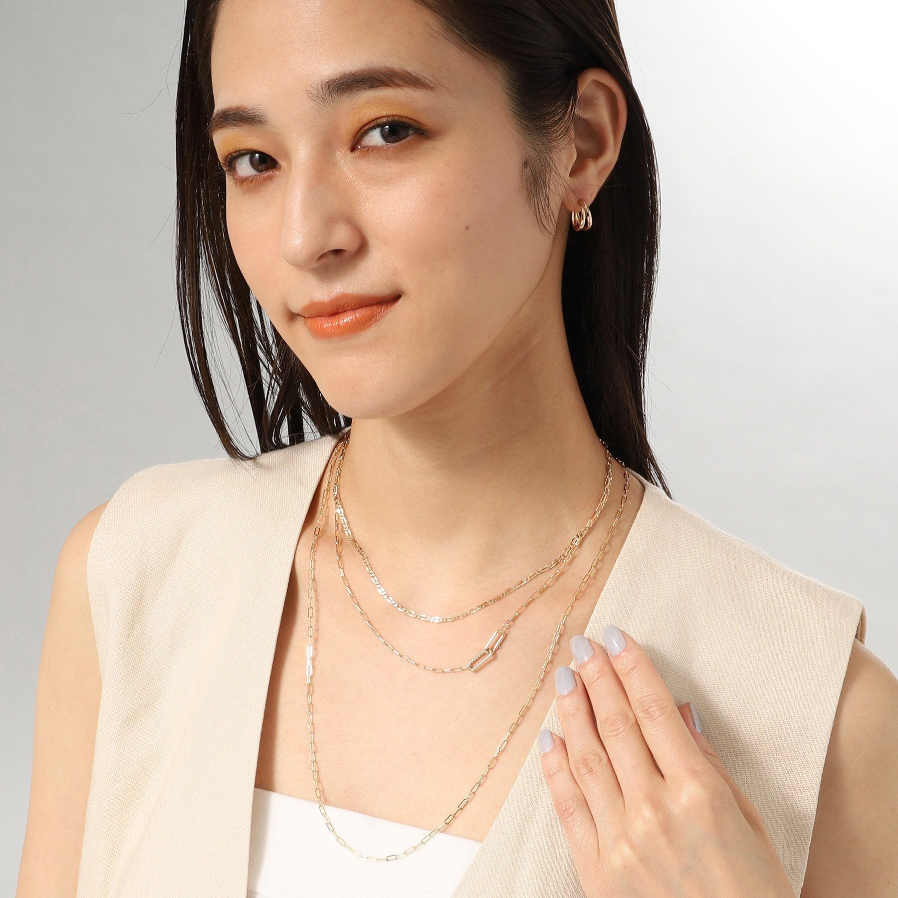 COCOSHNIK「K10縄目リンク ネックレス大」|ネックレス|