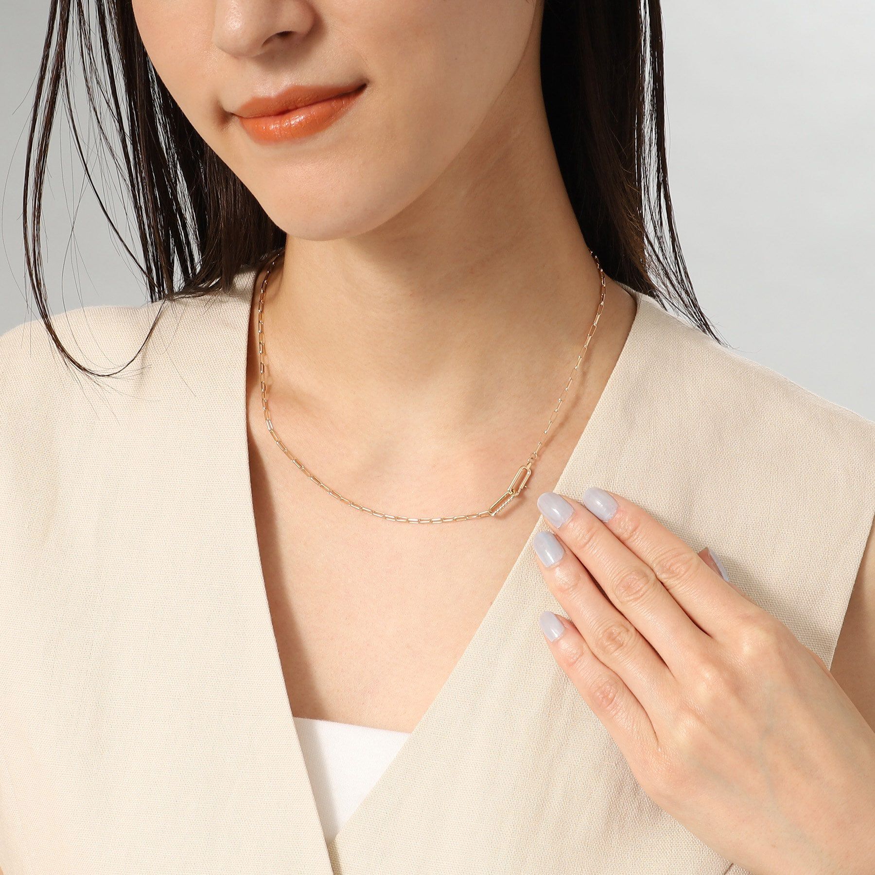 COCOSHNIK「K10縄目リンク ネックレス大」|ネックレス|