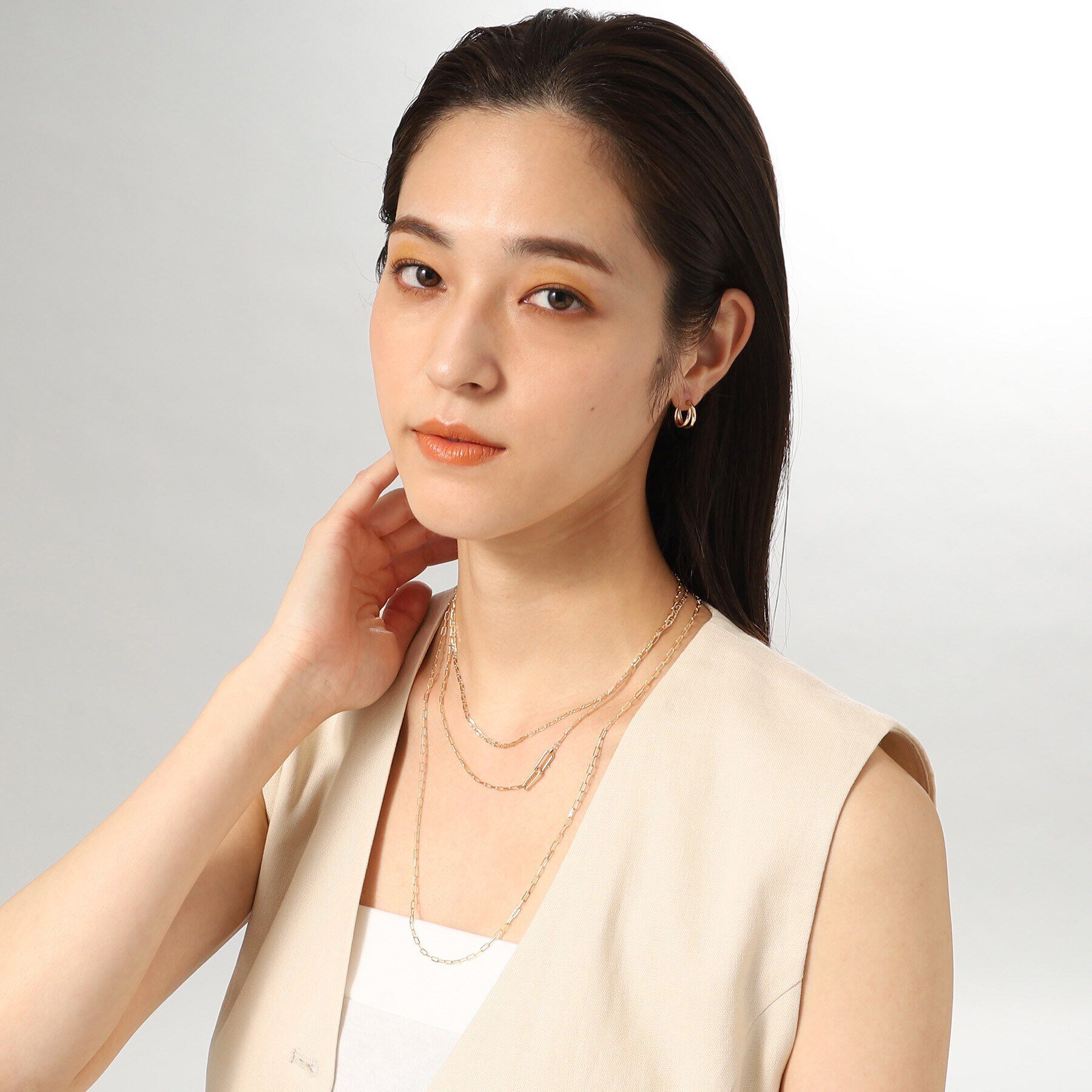 COCOSHNIK「K10縄目リンク ネックレス大」|ネックレス|