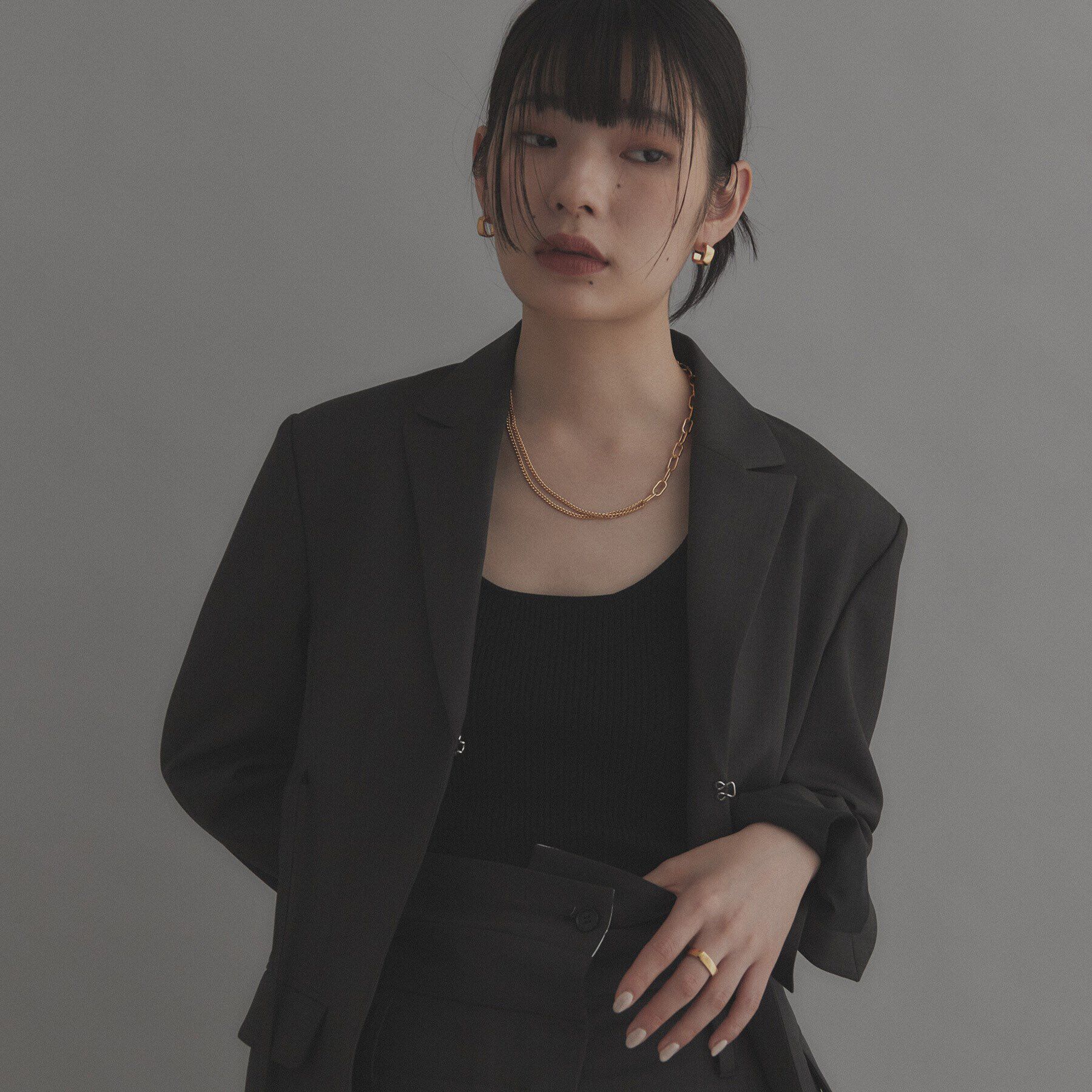 COCOSHNIK ONKITSCH「シルバー ツイストスクエア リングS GP」|リング|