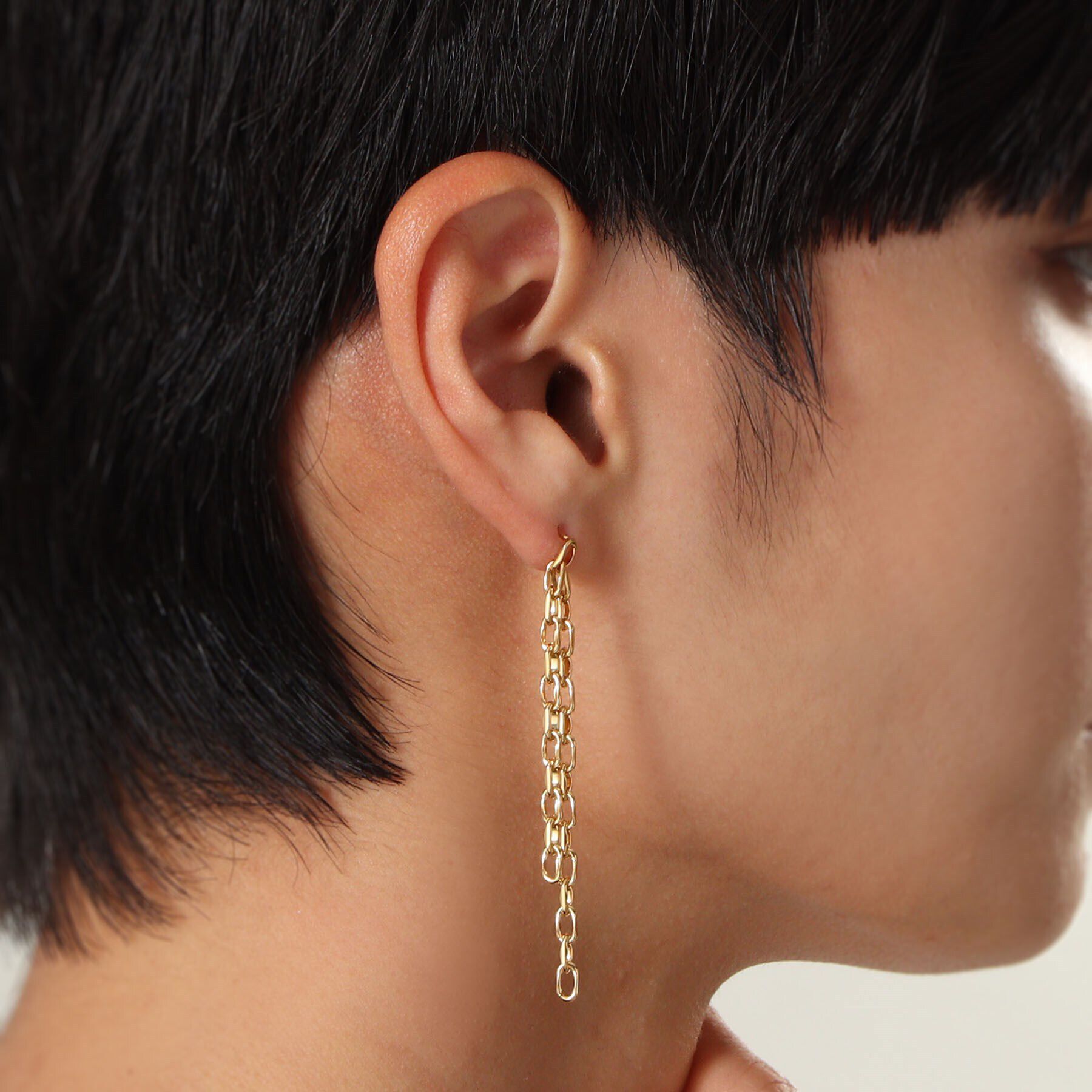 COCOSHNIK ONKITSCH「シルバー ニュアンスチェーン ダブルストレートピアス GP」|ピアス|