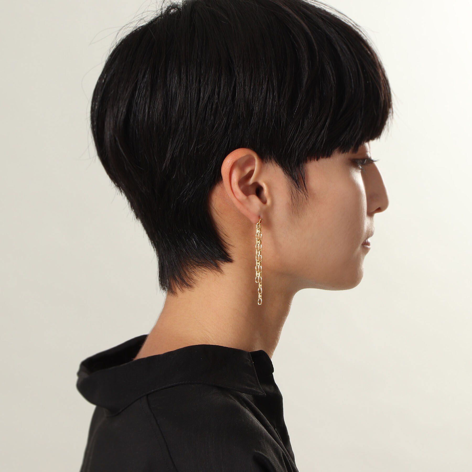 COCOSHNIK ONKITSCH「シルバー ニュアンスチェーン ダブルストレートピアス GP」|ピアス|