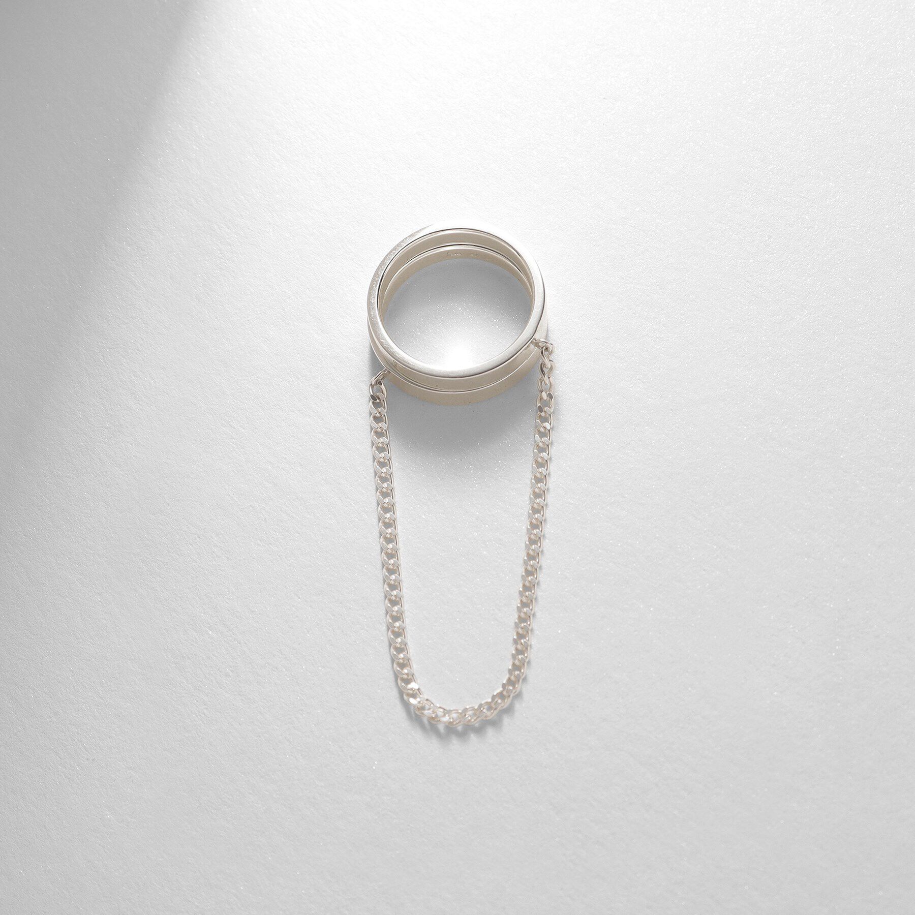 COCOSHNIK ONKITSCH「シルバー ドレープチェーン ダブルストレートリング」|リング|