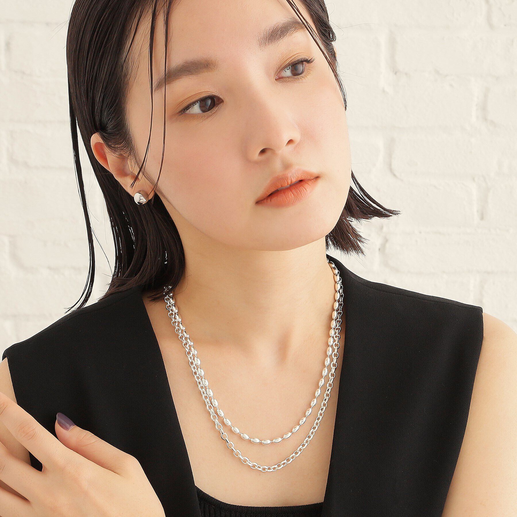 COCOSHNIK ONKITSCH「シルバー デザインチェーン リッジケーブル ネックレス」|ネックレス|