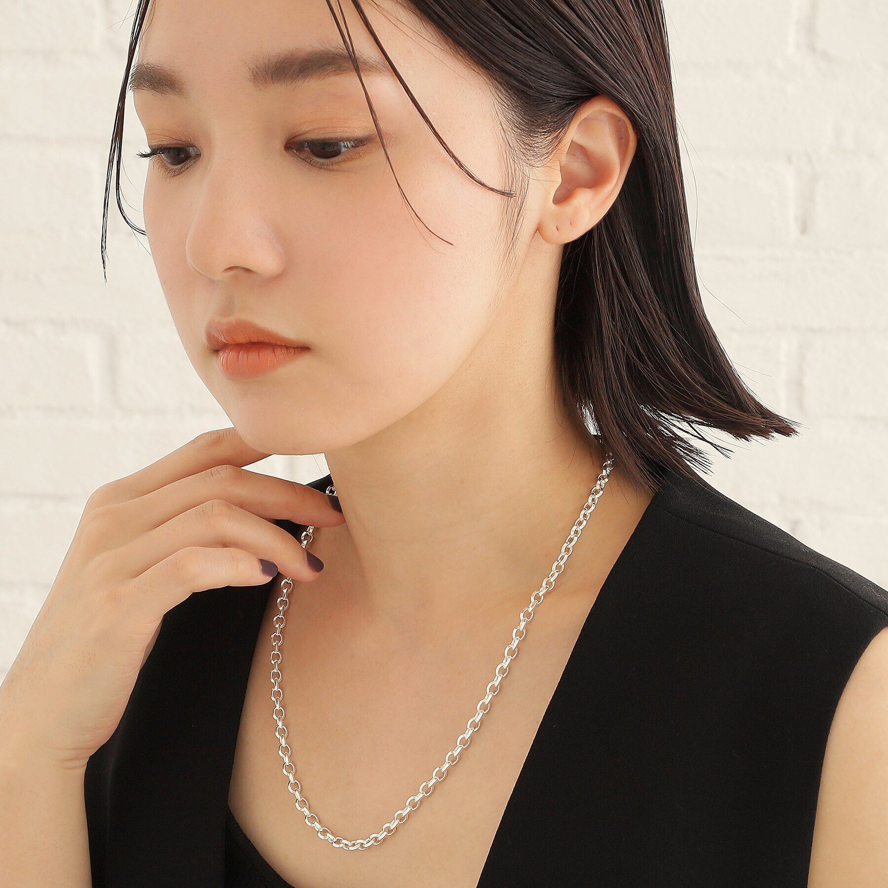 COCOSHNIK ONKITSCH「シルバー デザインチェーン リッジケーブル ネックレス」|ネックレス|