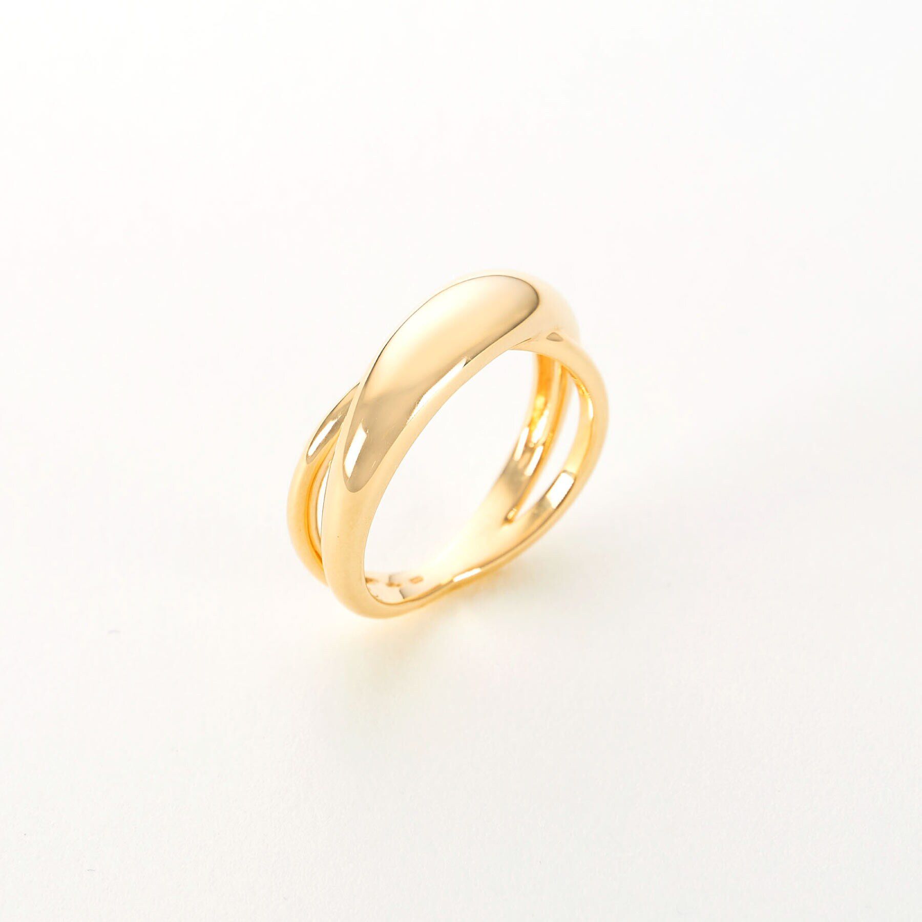 COCOSHNIK「K10月甲クロス リング太」|リング|