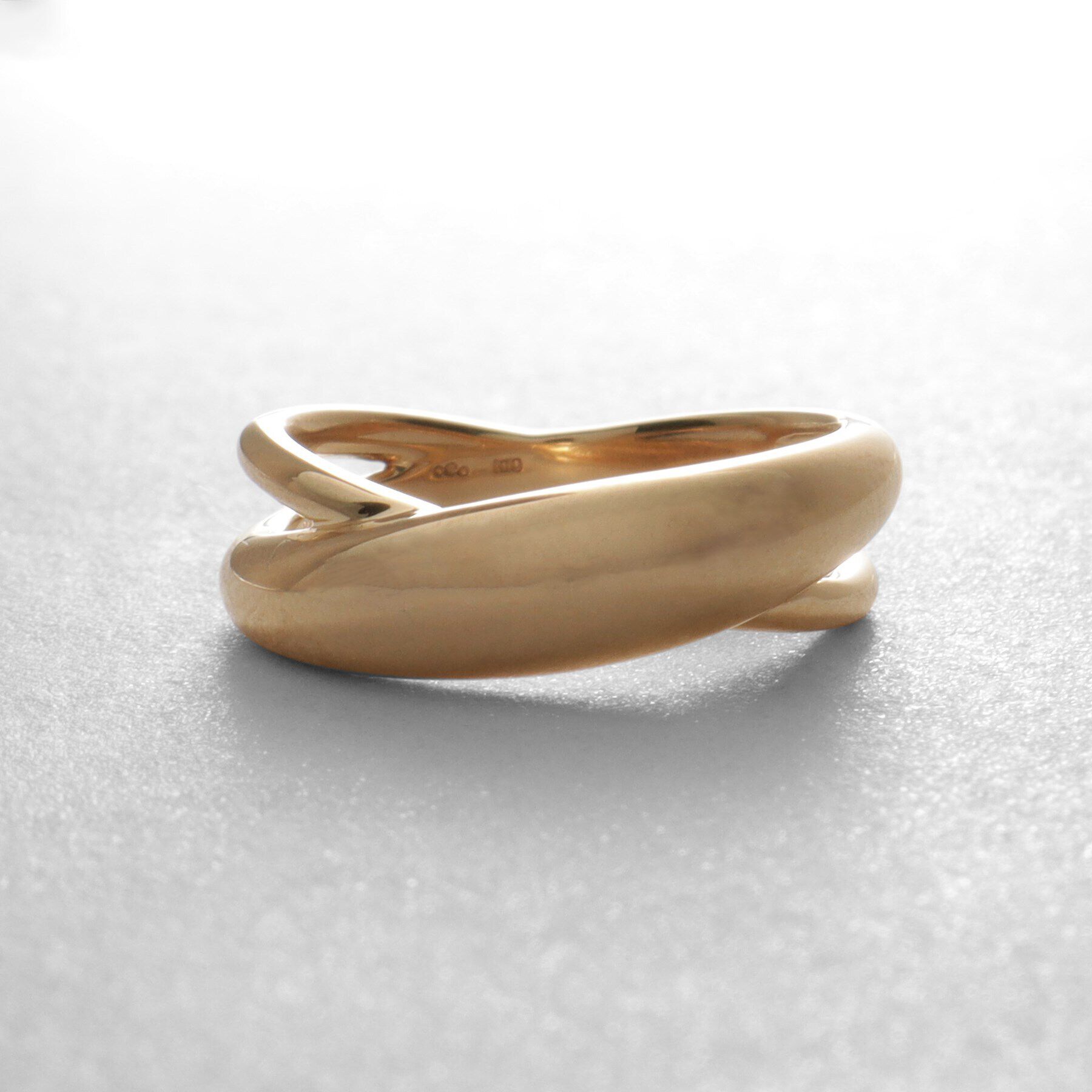 COCOSHNIK「K10月甲クロス リング太」|リング|