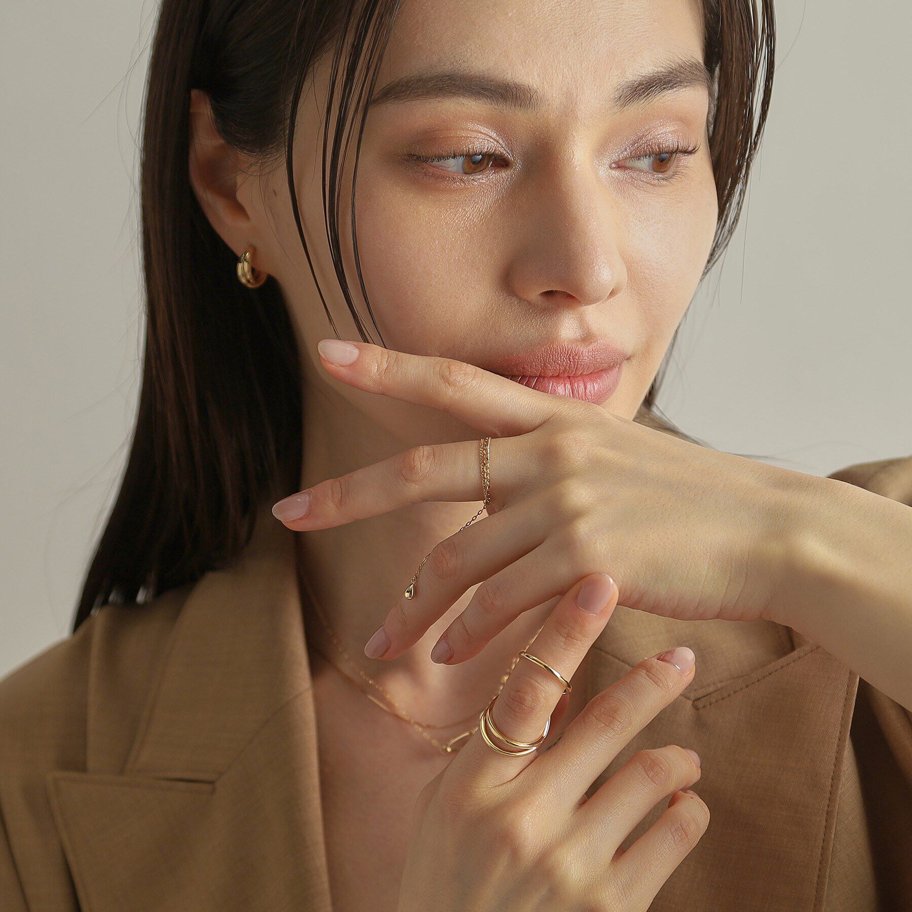 COCOSHNIK「K10トリプルファランジ リング」|リング|