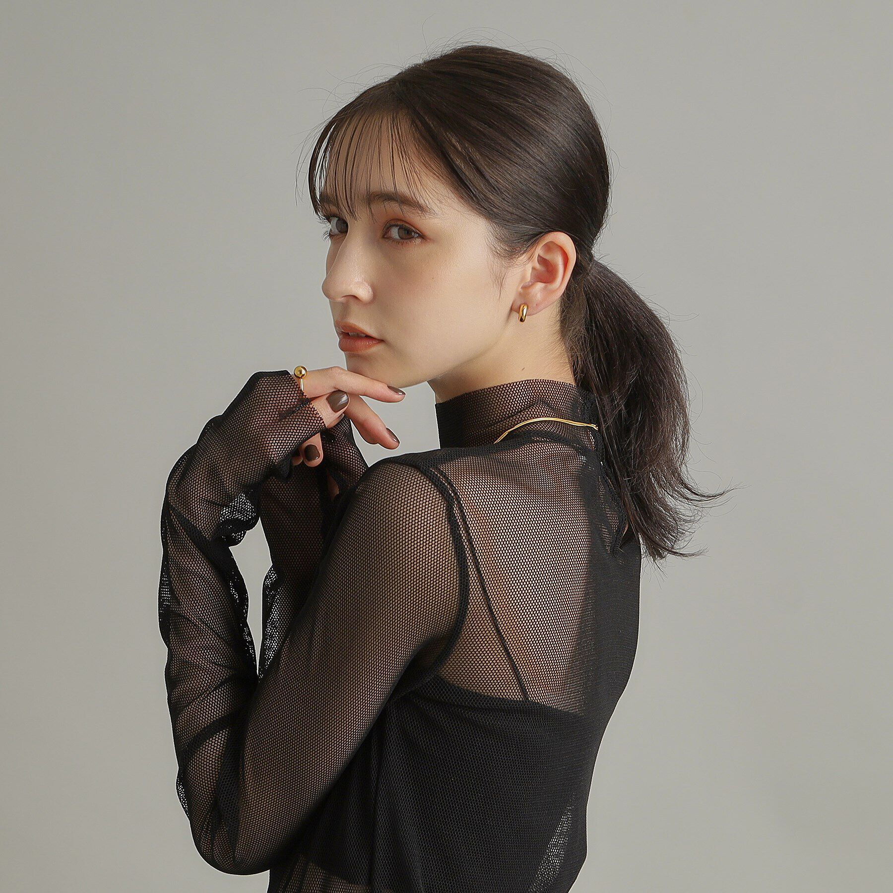 COCOSHNIK ONKITSCH「シルバー ホロウフープピアス ラウンドS GP」|ピアス|