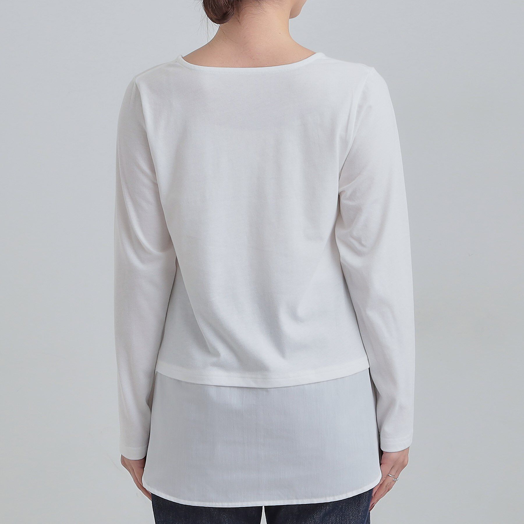 SHOO･LA･RUE「【2点セット/S-LL】時短で決まる もちもちニット＆裾シャツインナー」|その他|