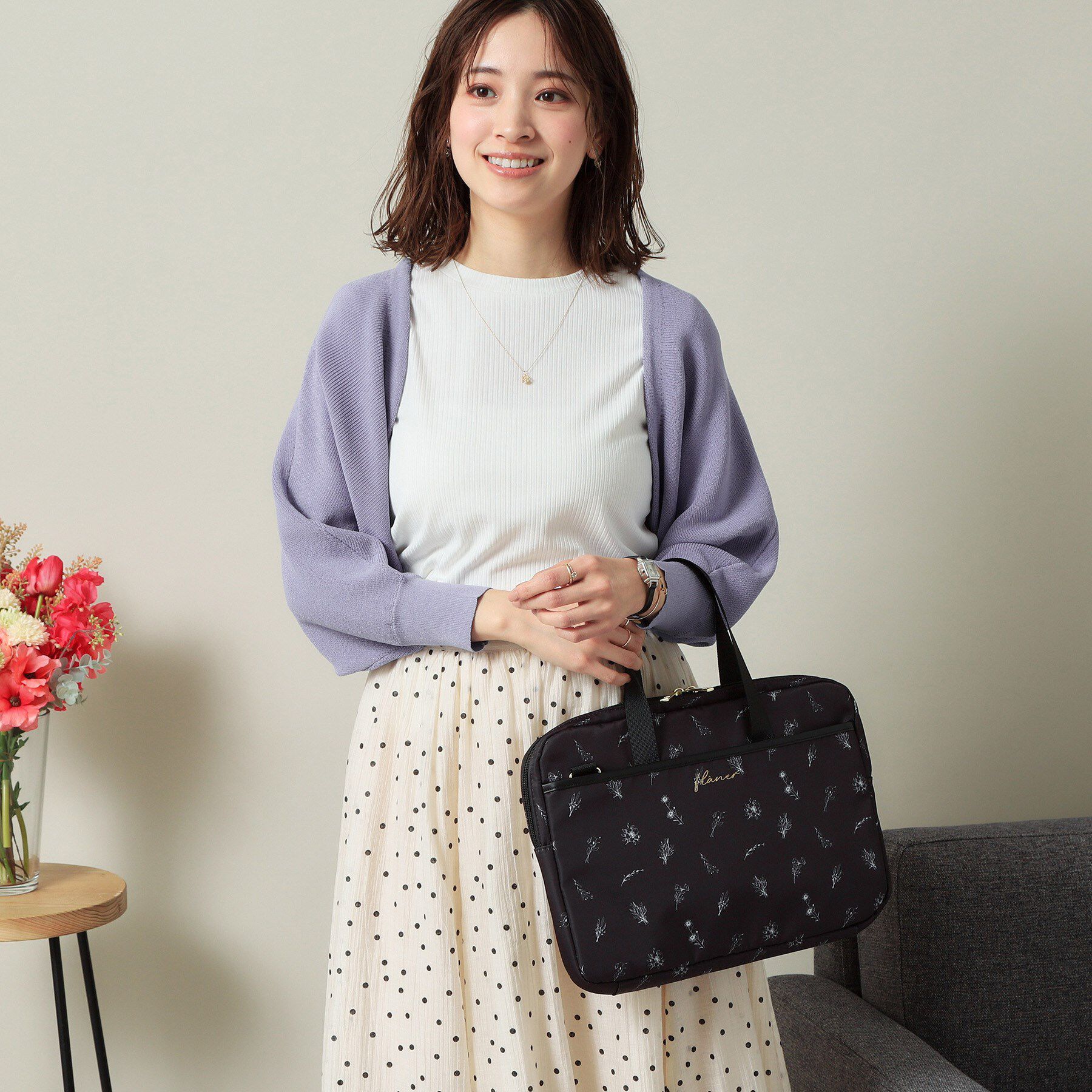 ITS&rsquo;DEMO「【3WAY／9ポケット／通勤】花柄PCトート」|トートバッグ|