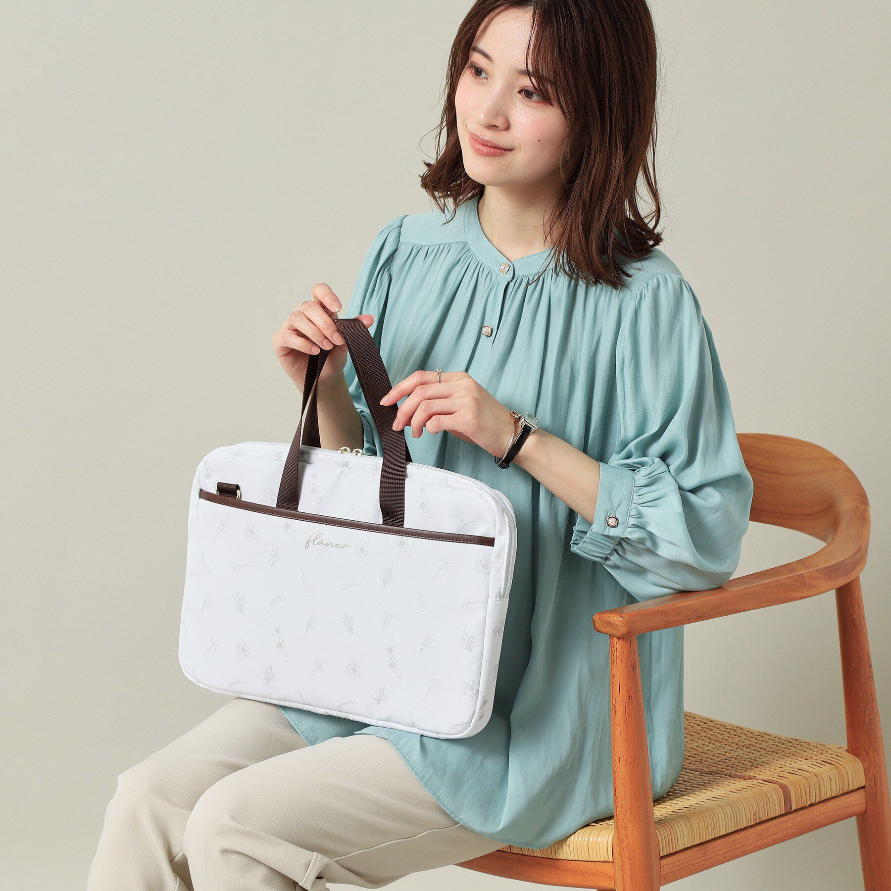 ITS&rsquo;DEMO「【3WAY／9ポケット／通勤】花柄PCトート」|トートバッグ|