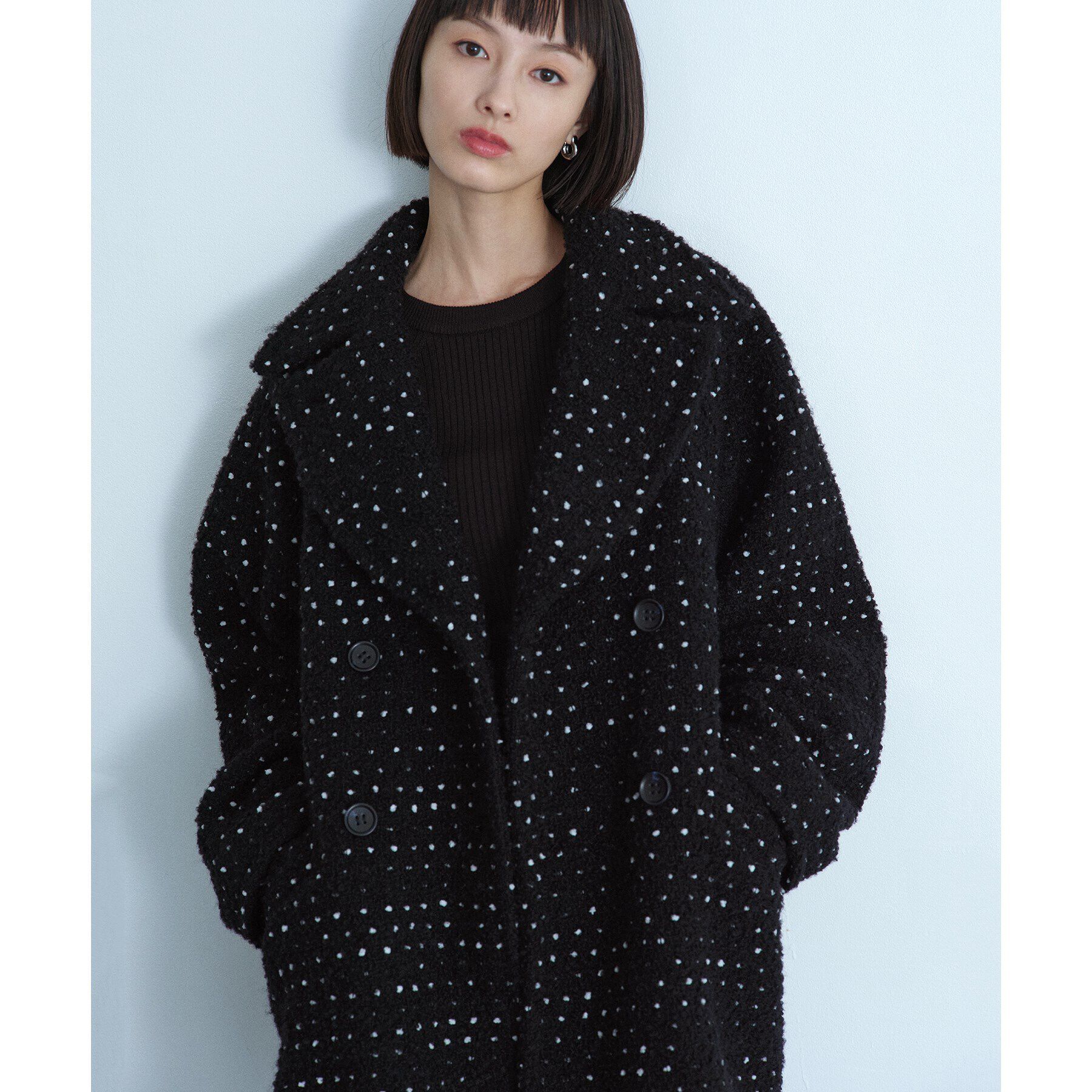 CODE A「dot tweed coat」|チェスターコート|