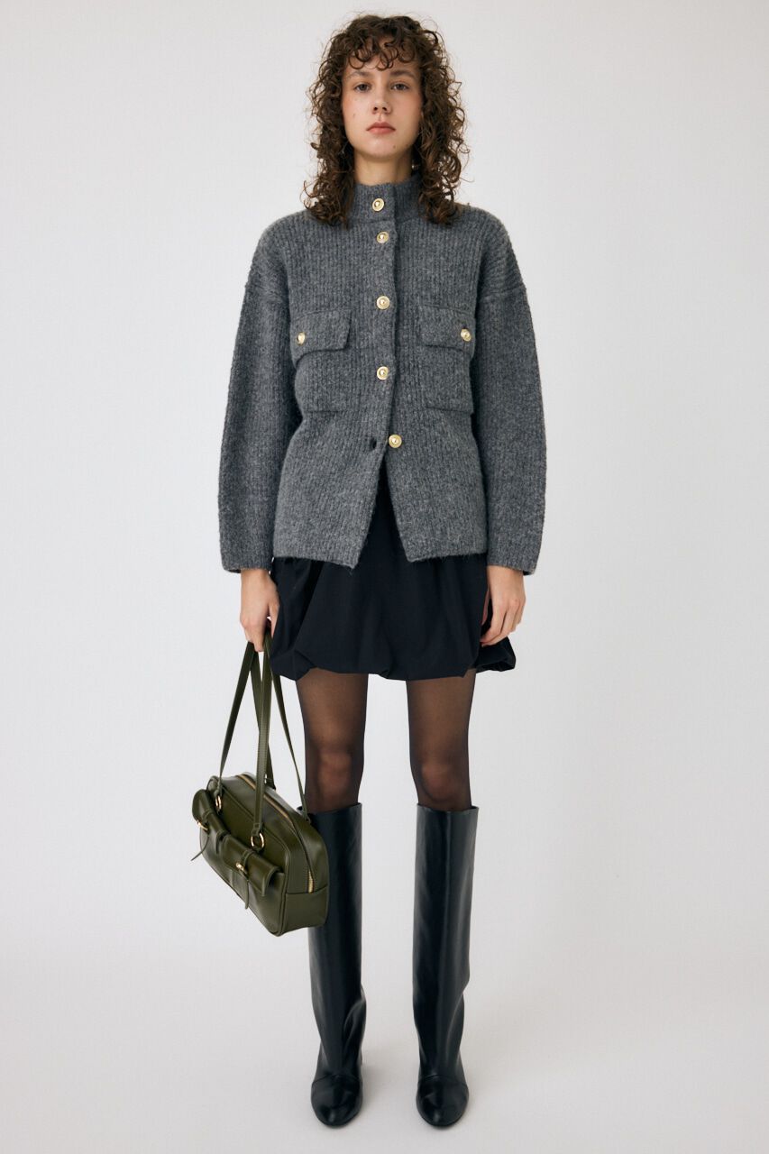 MOUSSY「MIX YARN OVER ニット カーディガン」|カーディガン|