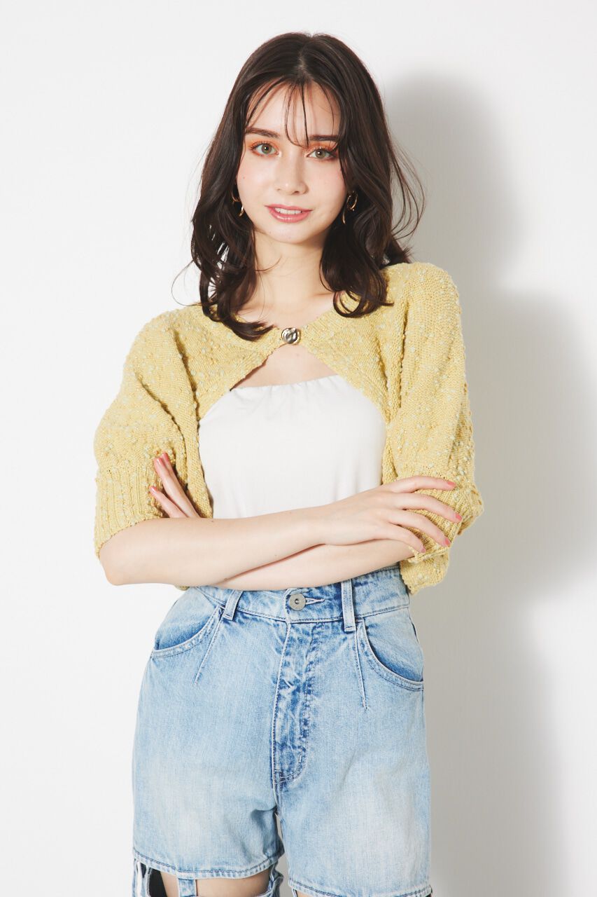 rienda「2WAYクロップドボレロKnit CD」|カーディガン|