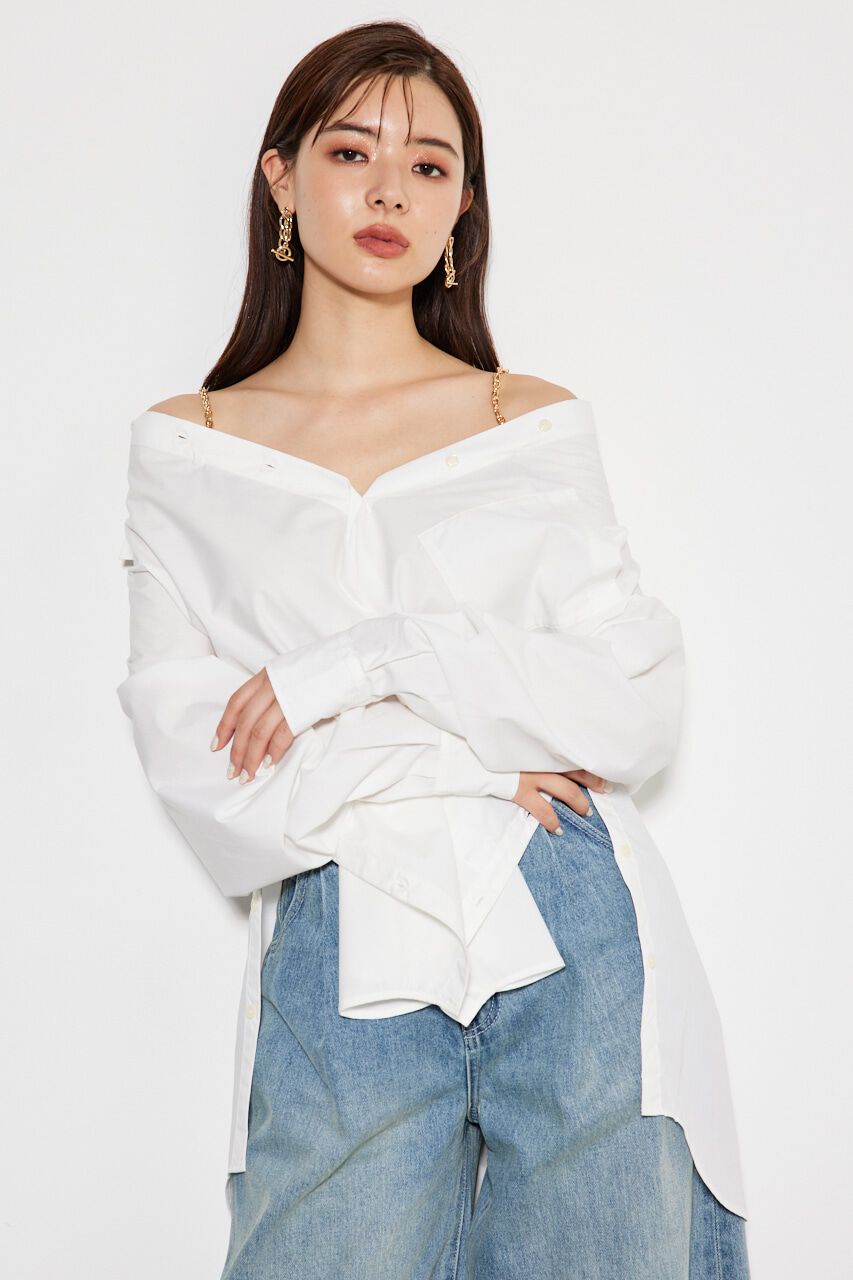 rienda「2wayチェーンオフショルBLS」|シャツ・ブラウス|WHT