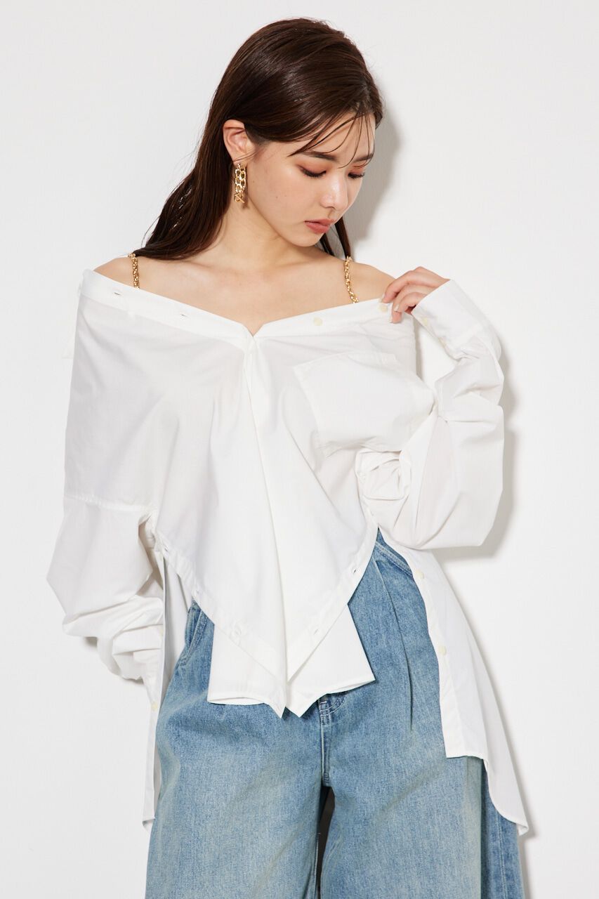 rienda「2wayチェーンオフショルBLS」|シャツ・ブラウス|