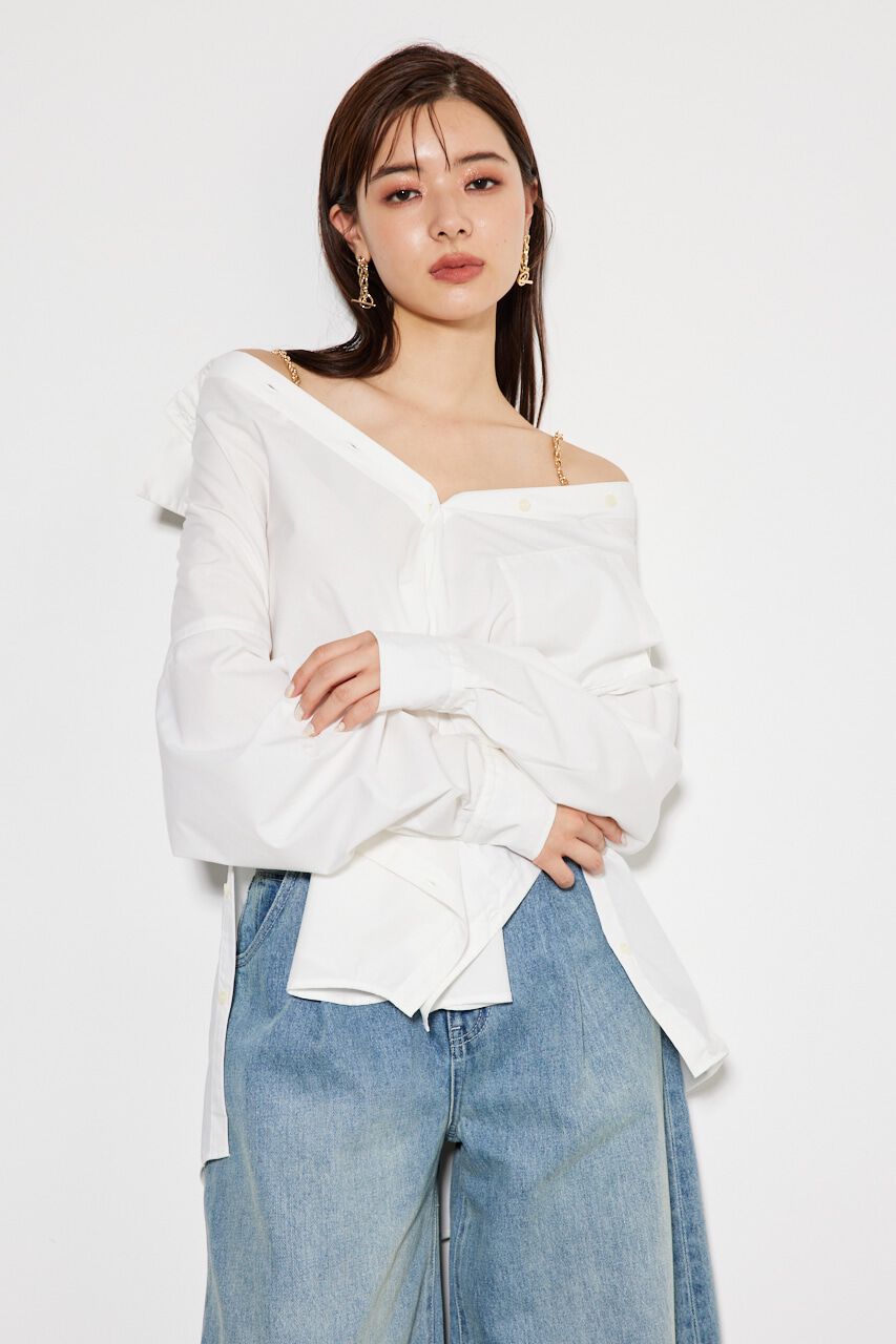 rienda「2wayチェーンオフショルBLS」|シャツ・ブラウス|