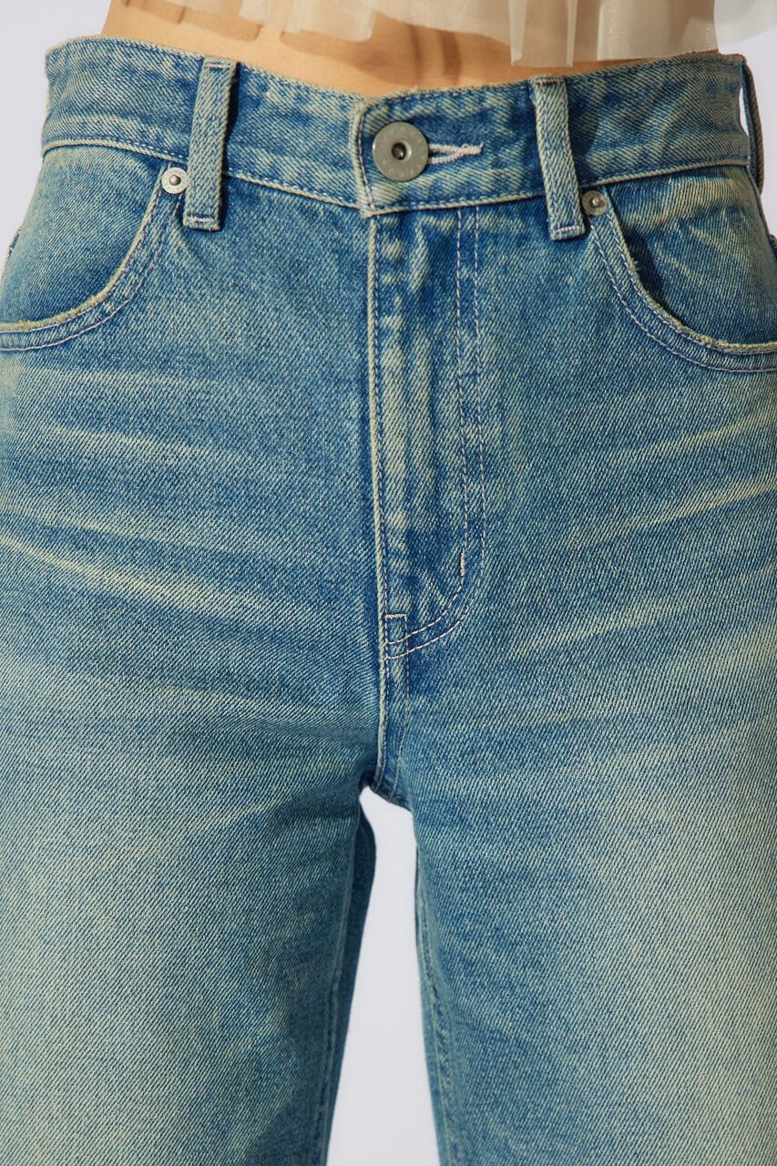 rienda「サイドVラインジャストウエストパンツ」|デニム|