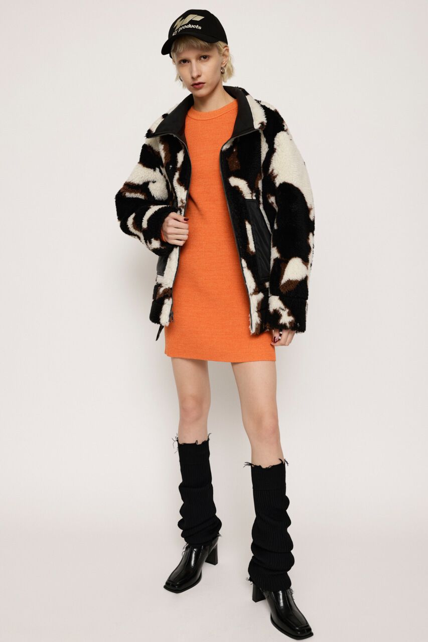 SLY「BI-COLOR RIB ショートワンピース」|ワンピース|