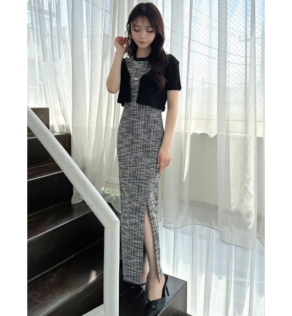 RESEXXY「カットツイードロングワンピース【セットアップ着用可能】」|ワンピース|