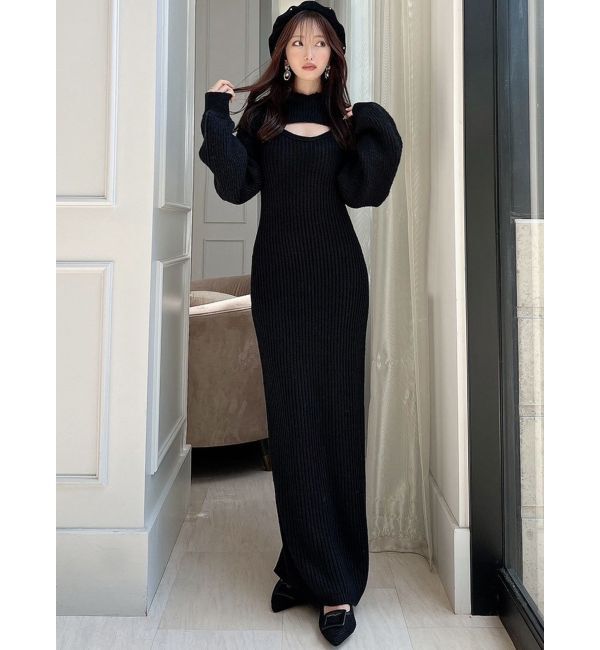 RESEXXY「メランジアンサンブルニットワンピース」|ワンピース|