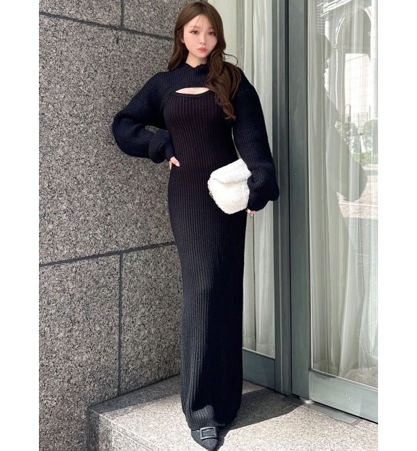 RESEXXY「メランジアンサンブルニットワンピース」|ワンピース|