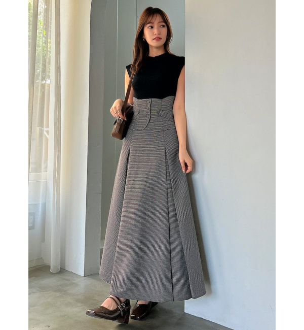 dazzlin「ミニチェックコルセットワンピース」|ワンピース|ブラック