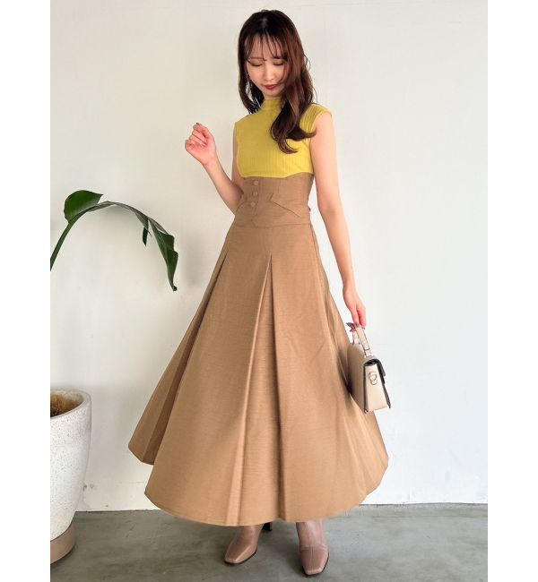 dazzlin「ミニチェックコルセットワンピース」|ワンピース|イエロー