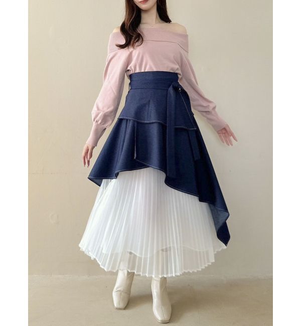 dazzlin「アシメティアードプリーツスカート」|スカート|