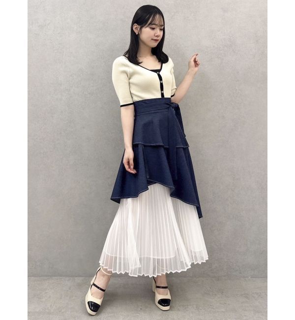 dazzlin「アシメティアードプリーツスカート」|スカート|