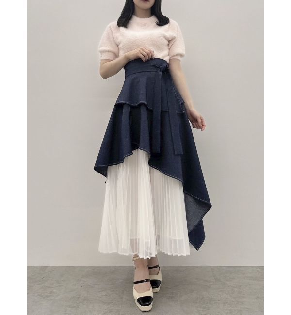 dazzlin「アシメティアードプリーツスカート」|スカート|