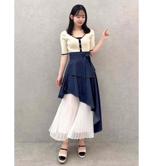 dazzlin「アシメティアードプリーツスカート」|スカート|
