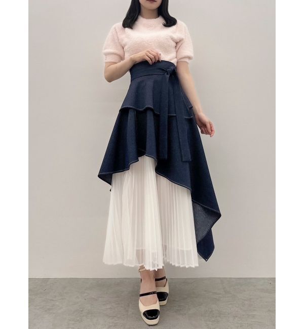 dazzlin「アシメティアードプリーツスカート」|スカート|
