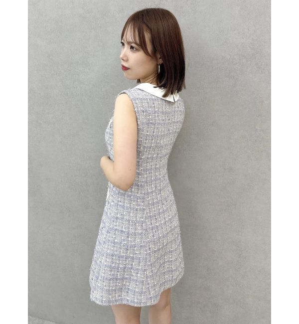 dazzlin「ラメツイードフレアミニワンピース」|ワンピース|