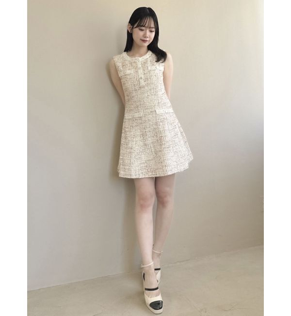 dazzlin「ラメツイードフレアミニワンピース」|ワンピース|