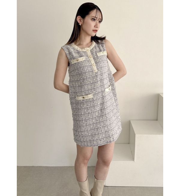 dazzlin「ラメツイードフレアミニワンピース」|ワンピース|