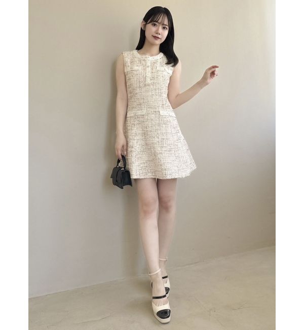dazzlin「ラメツイードフレアミニワンピース」|ワンピース|
