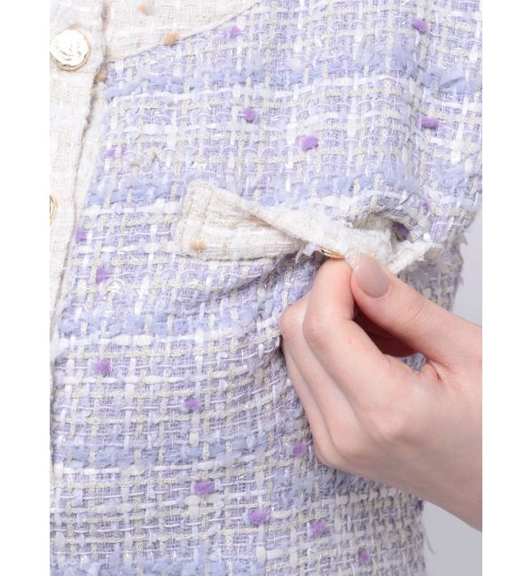 dazzlin「ラメツイードフレアミニワンピース」|ワンピース|