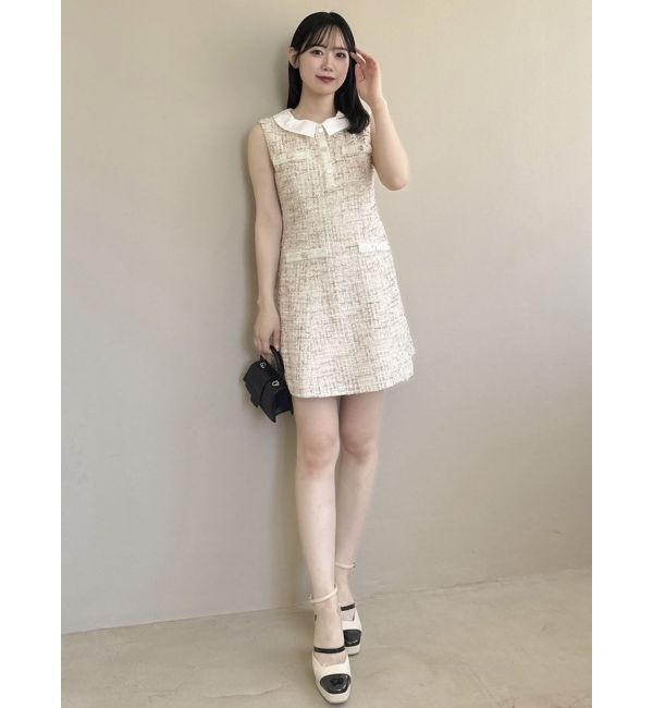 dazzlin「ラメツイードフレアミニワンピース」|ワンピース|