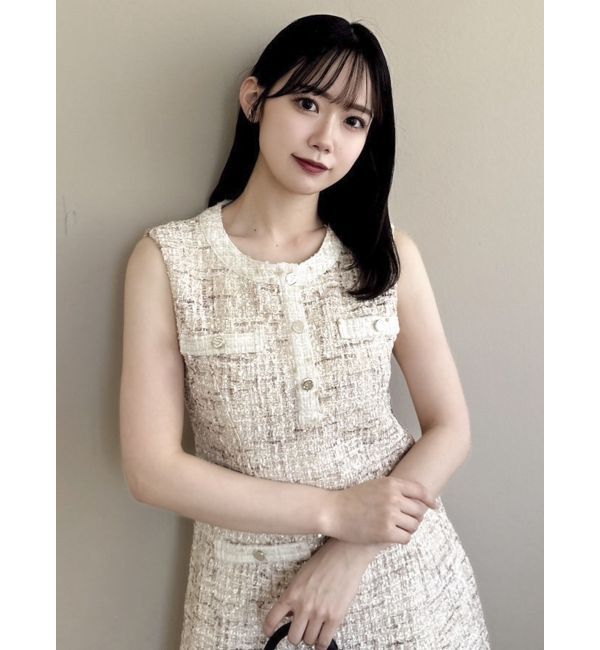 dazzlin「ラメツイードフレアミニワンピース」|ワンピース|