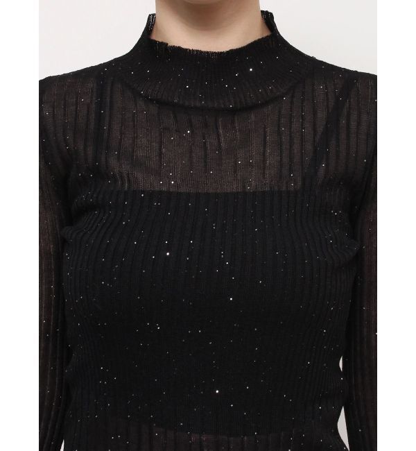 dazzlin「ハイネックミニスパンコールシアーニット」|ニット・セーター|