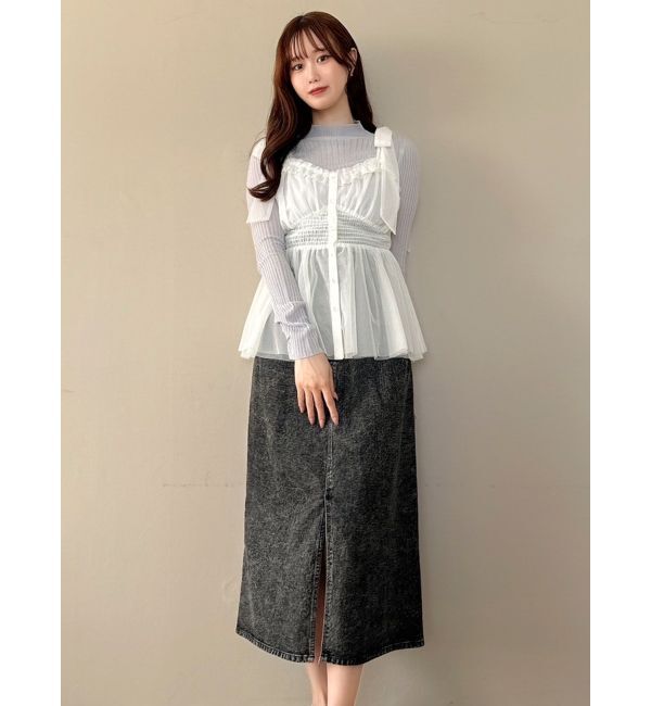 dazzlin「ハイネックミニスパンコールシアーニット」|ニット・セーター|