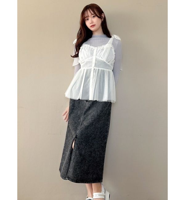 dazzlin「ハイネックミニスパンコールシアーニット」|ニット・セーター|