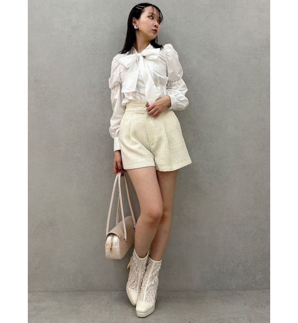 dazzlin「ペプラムボリュームスリーブボウタイブラウス」|シャツ・ブラウス|