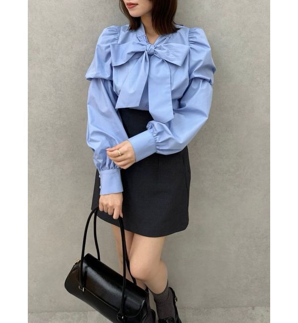 dazzlin「ペプラムボリュームスリーブボウタイブラウス」|シャツ・ブラウス|