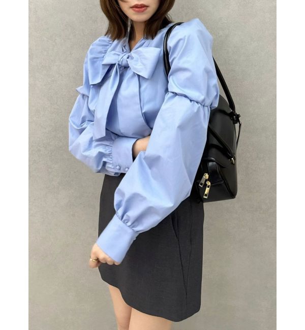 dazzlin「ペプラムボリュームスリーブボウタイブラウス」|シャツ・ブラウス|